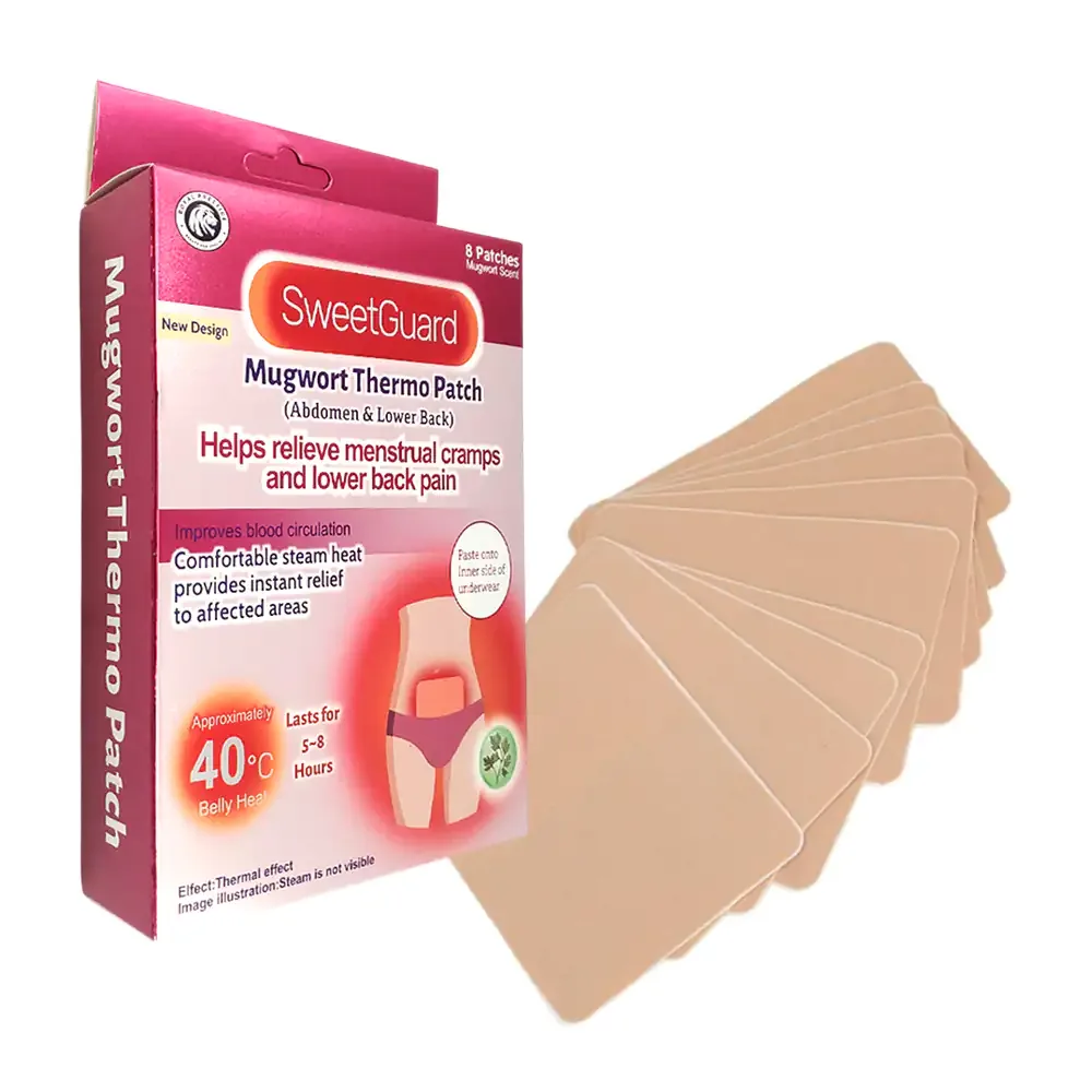 Paquete con 8 parches calientes para el dolor abdominal y cólicos / rp-24979
