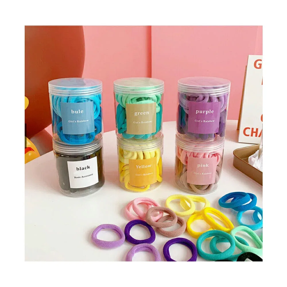Bote de donas para el cabello, variedad de colores / girls rainbow 22-sp-41