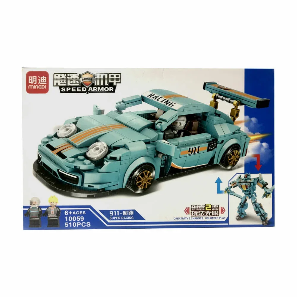 Juguete armable de mini bloques con 510 piezas para construir carro robot 2 en 1 tipo super deportivo / xj-10059