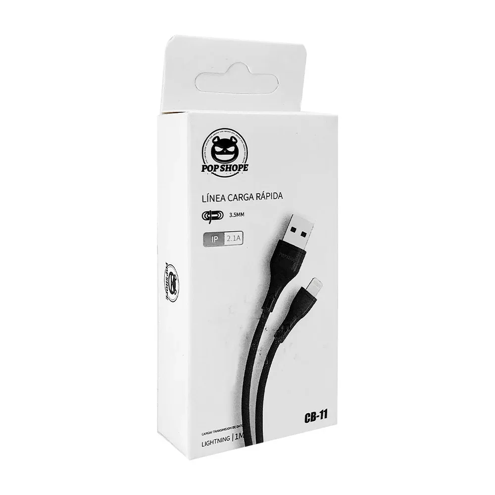 Cable de carga rápida con entrada usb a lightning, 1m, 2.1a, 3.5mm, variedad de colores / cb-11