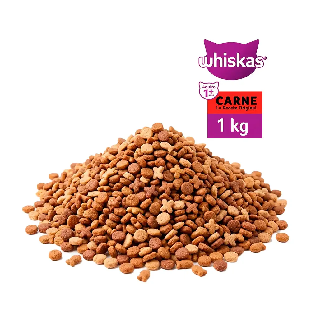 1 kilo de croquetas whiskas para gatos adultos de todo tipo de razas, sabor carne / whiskas.cro