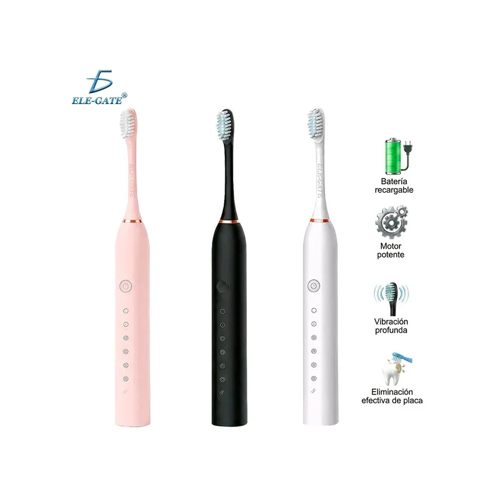 Cepillo de dientes eléctrico con diseño ergonómico, variedad de colores