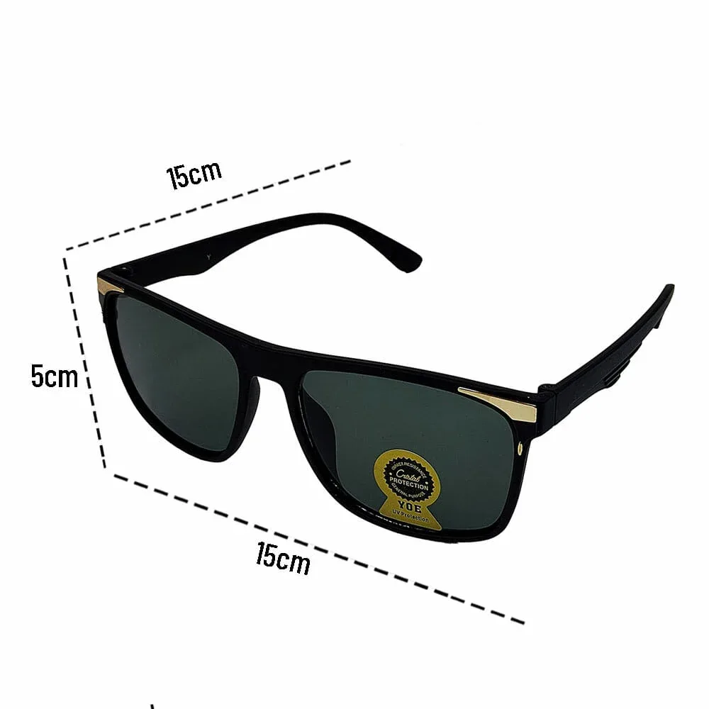 1pza Lentes solares color negro con detalle dorado en marco / 3180-3f