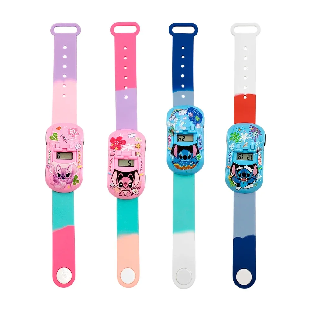 Reloj digital infantil con diseño de carrito y estampado animado, varios colores
