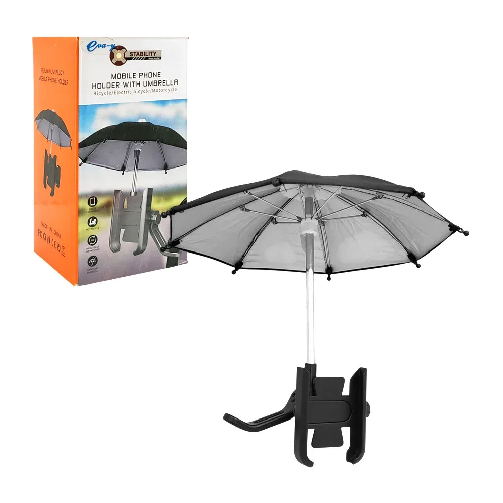 Soporte para el celular, ajustable a manubrio + paraguas para el celular