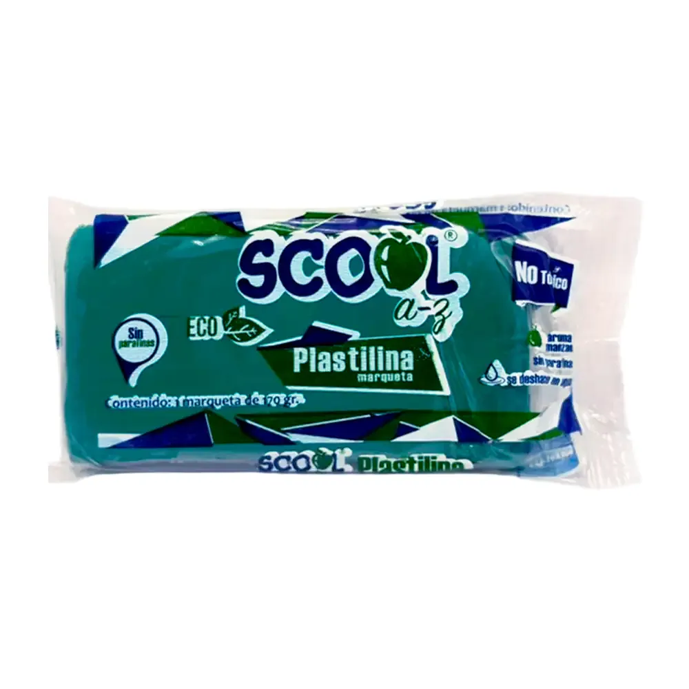 Barra de plastilina scool para maqueta de 180g en color verde bandera / 21448