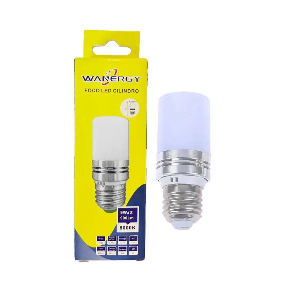 Foco bombilla led wanergy en forma cilíndrica con consumo de 9 watts / 41107