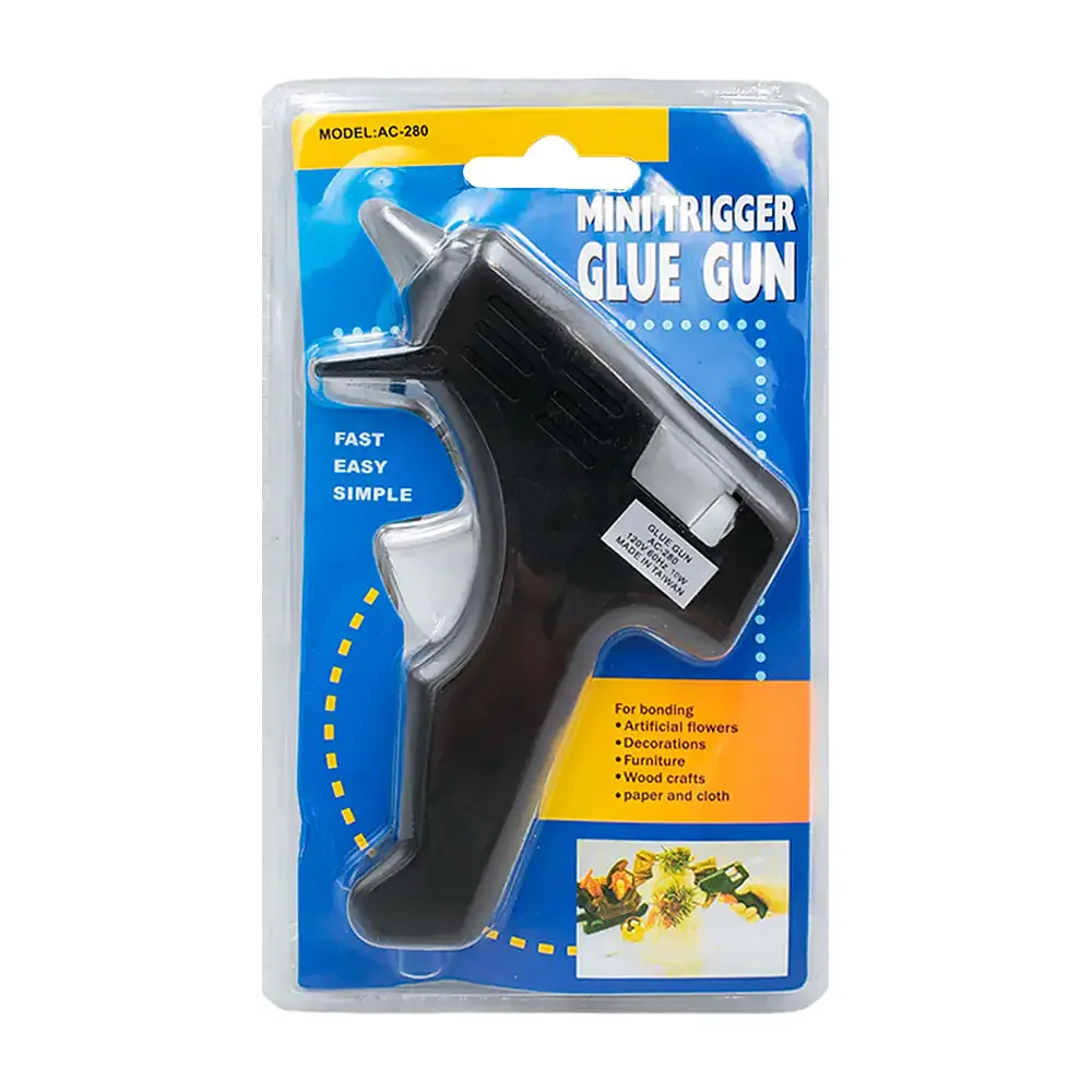 Pistola de silicón con diseño ergonómico de 10w + 2 barras de silicón / ac-280