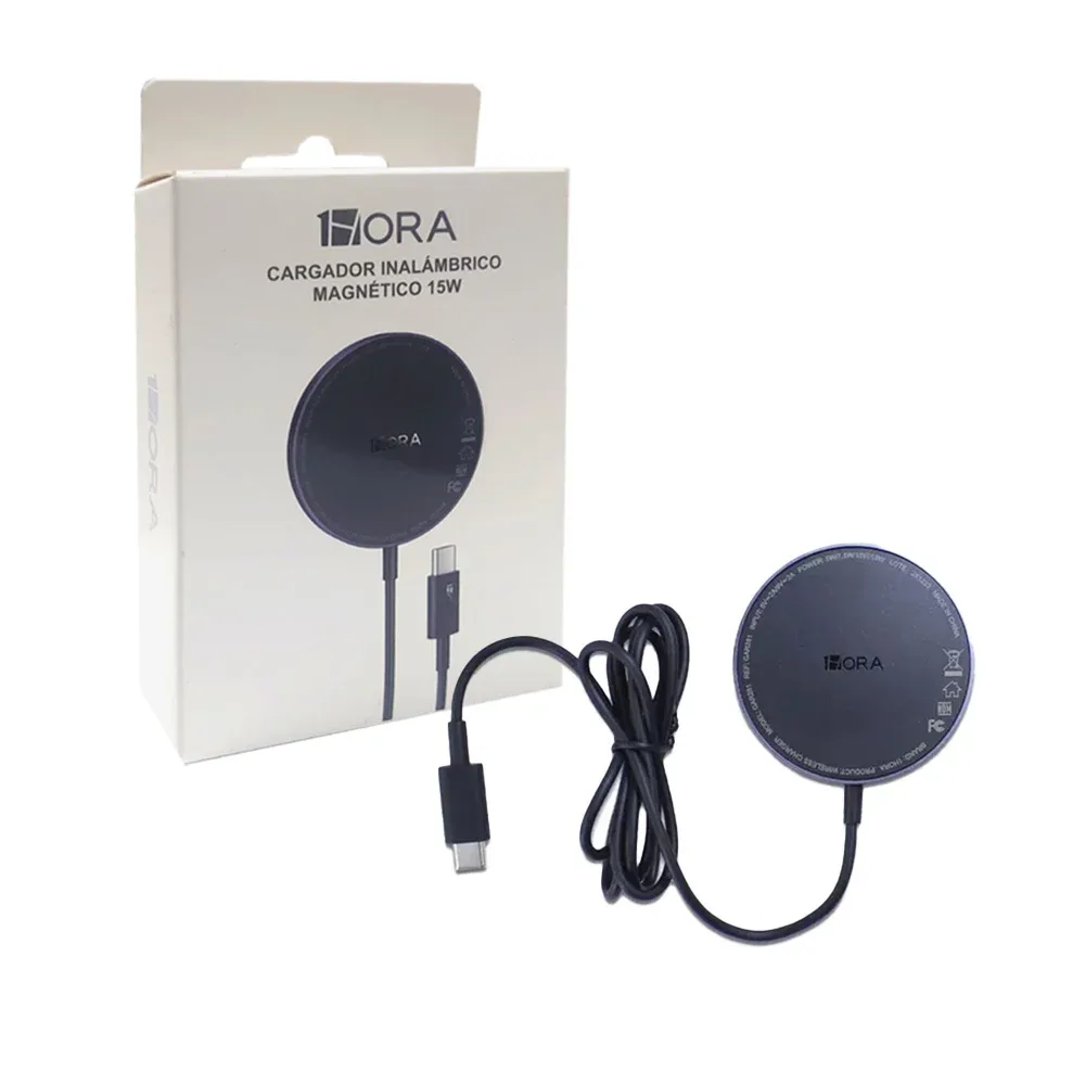 Cargador inalámbrico magnético 1 hora de 15w y entrada usb-c / gar281