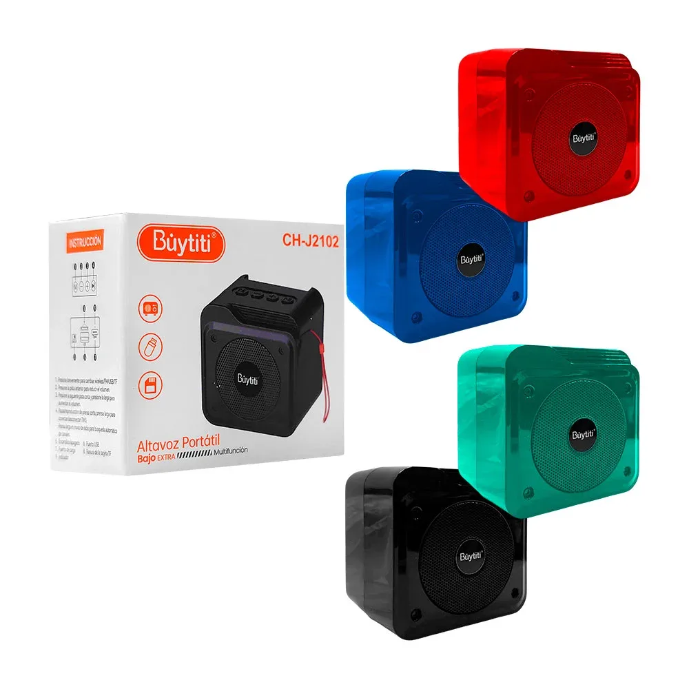 Bocina pequeña, cuadrada portátil, puerto usb, tf y radio, variedad de colores