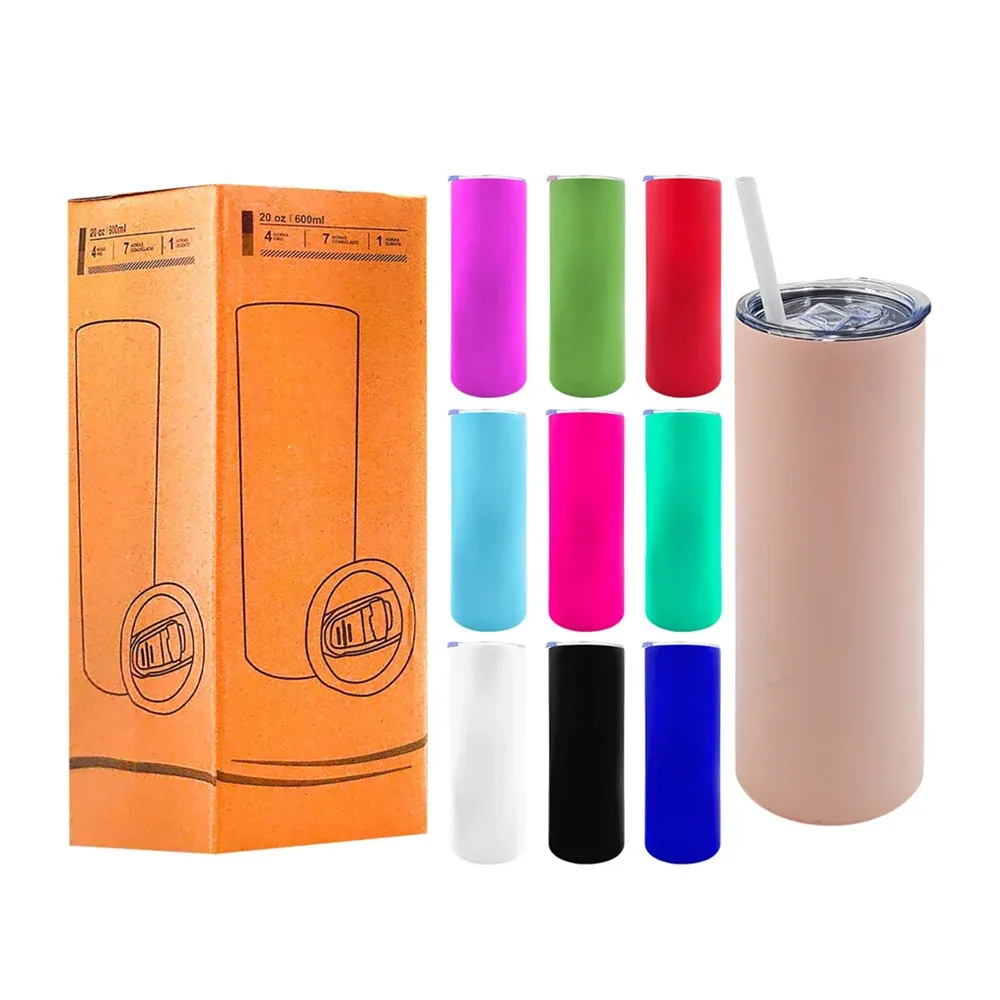 Vaso termo liso de 20oz con cierre hermético y popote, variedad de colores