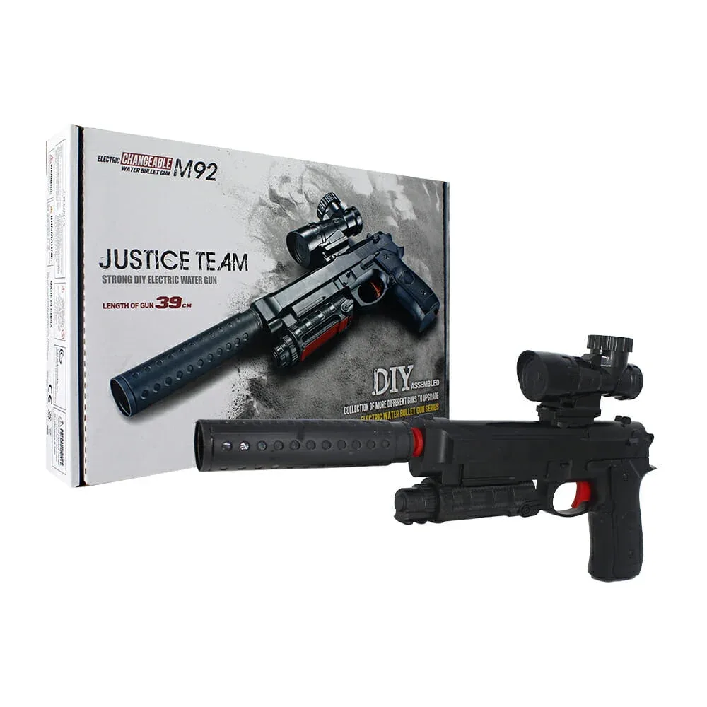 Pistola recargable lanza bolitas de hidrogel, en color negro / g920a