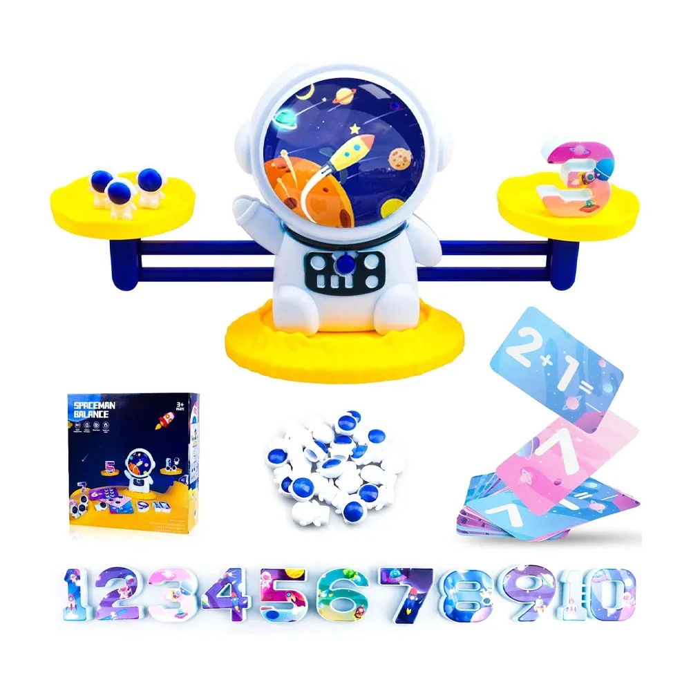 Juego didáctico de matemáticas con balanza en forma de astronauta y accesorios / spaceman balance / by-6010