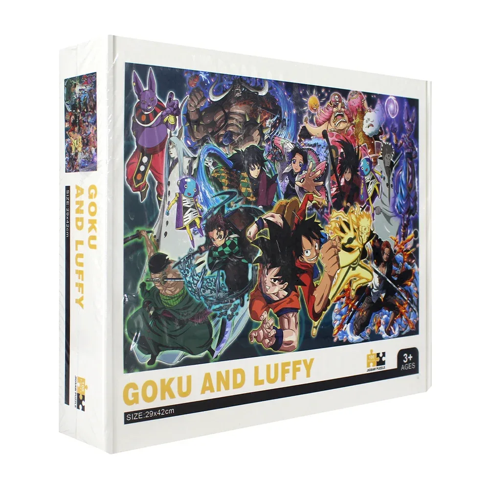 Rompecabezas 100 pzas goku and luffy jigsaw puzzle 29 x 42cm con diseño personajes de anime, variedad de modelos / 8105