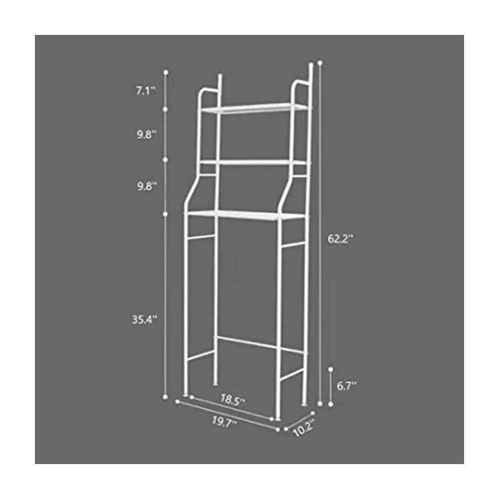 Organizador para baño multifuncional armable con 3 niveles de 47x25x160cm / toilet rack / hyllis / 14923