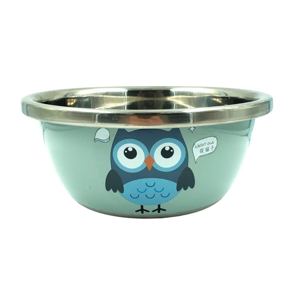 1pza Tazón bowl de acero inoxidable con estampado animado y diámetro de 20cm, variedad de modelos / 130225