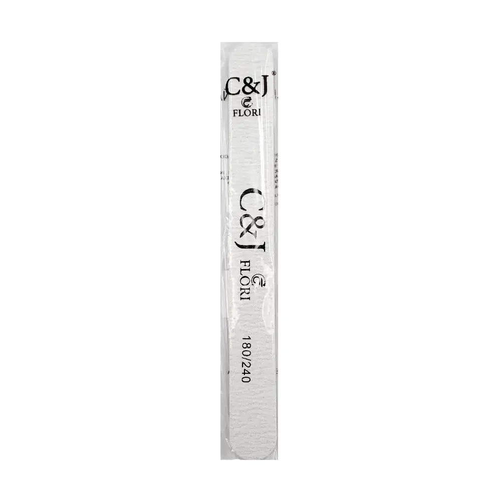 Lima alargada c&j flori para uñas en forma cilíndrica de 18cm, 180/240