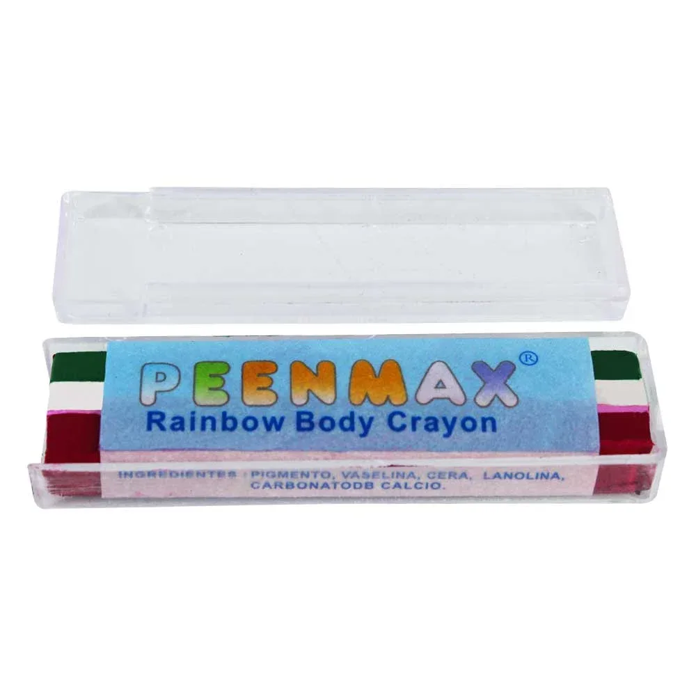 1pza Barra crayon para maquillaje tricolor verde, blanco y rojo / peenmax / bt-602 / hzp-86 / aa-015a