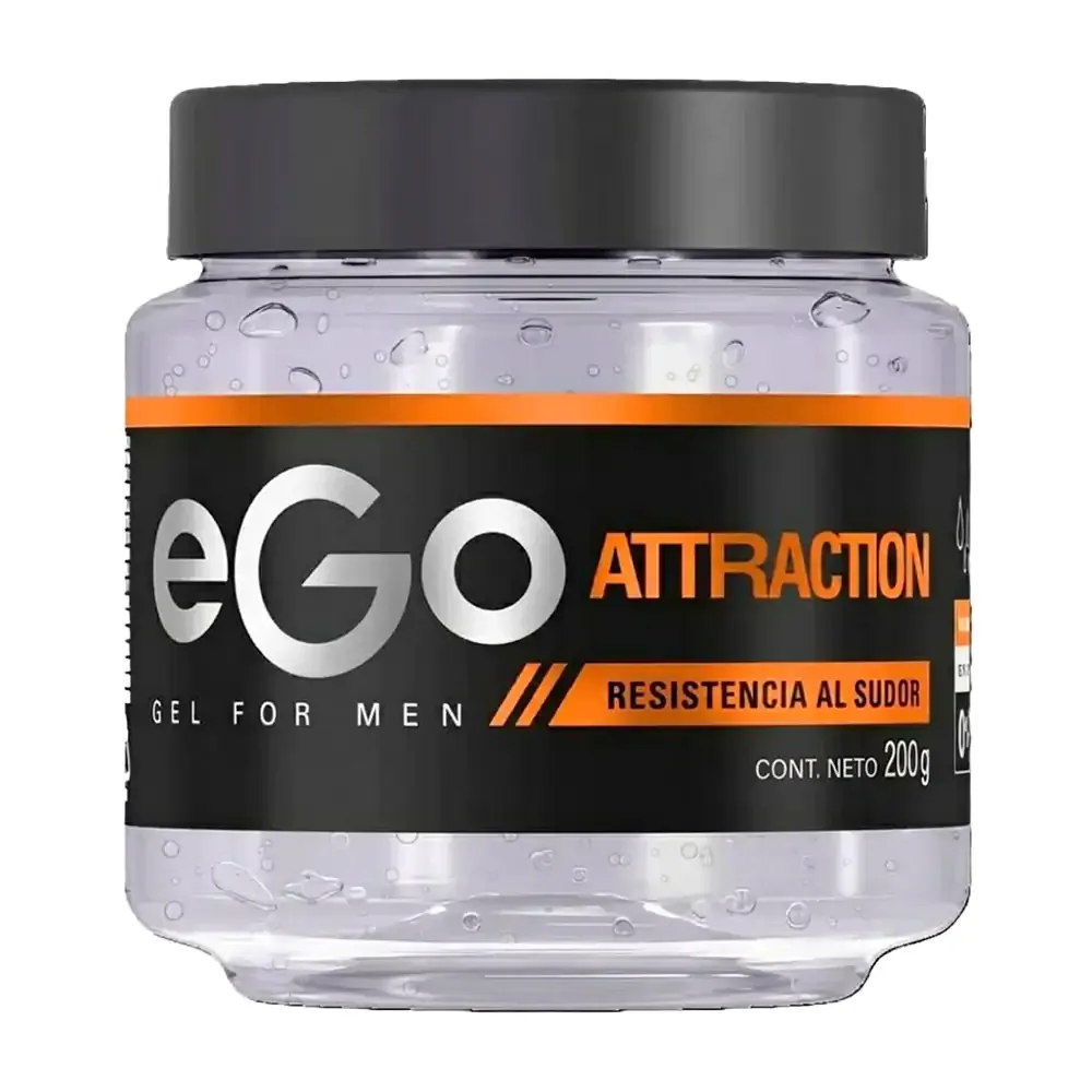Gel fijador ego for men attraction, residencia al sudor, tapa negra, 200g / 506601