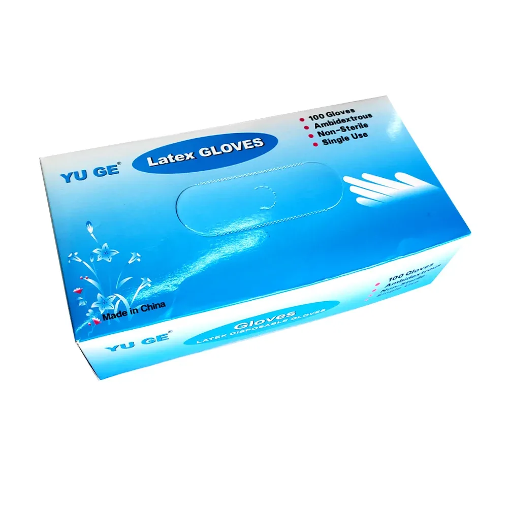 Caja con 100 guantes medianos desechables de látex / yu ge / latex gloves / ti35059