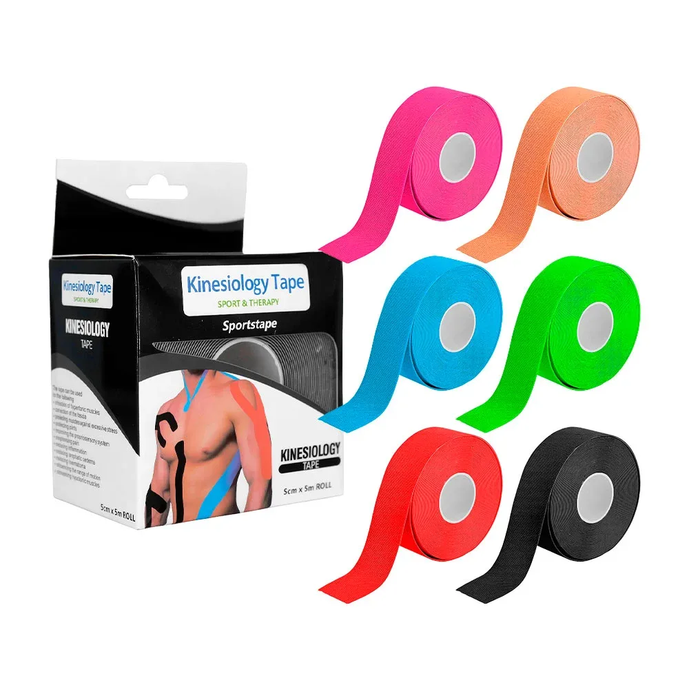 Rollo de cinta terapéutica resistente al agua para deportistas, variedad de colores / 5cmx5m kinesiology tape / HL-YD9941 / bh-t660 / NF-048