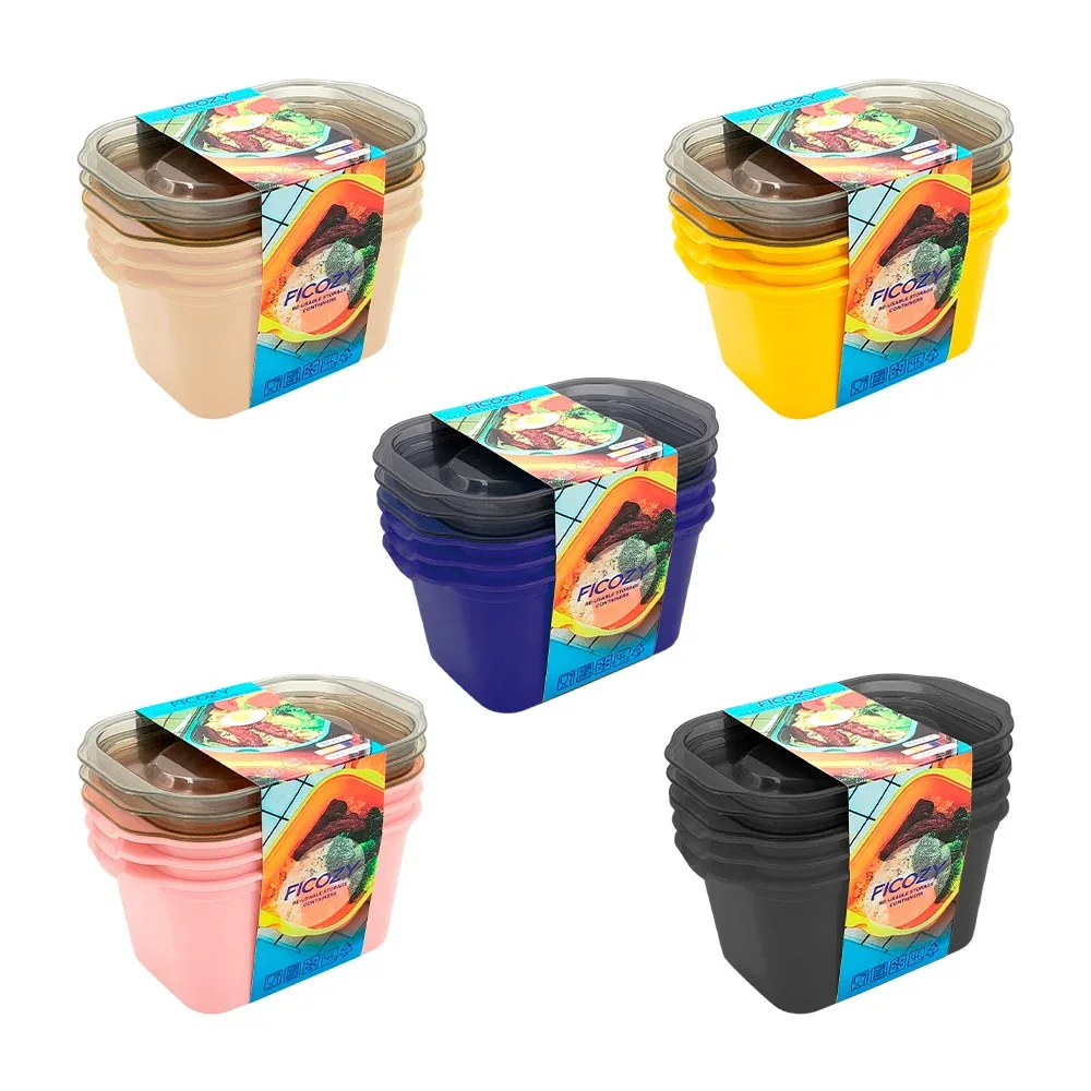 Set de 3 tuppers de plástico con capacidad de 280ml, resistente, variedad