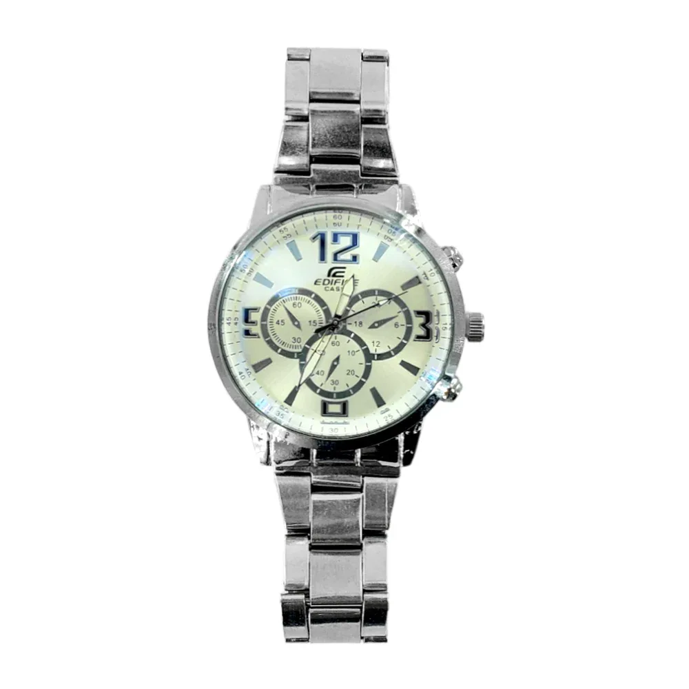 Reloj redondo de mano analógico con correa metálica para hombre, variedad de colores y diseños / 231195