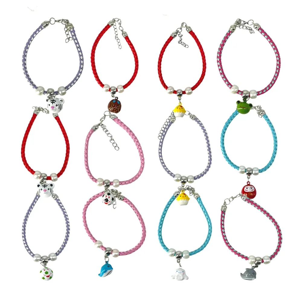 1pza Collar de lazo tipo piel sintética trenzado con cascabel en forma de figura para mascota, variedad de modelos / 2395