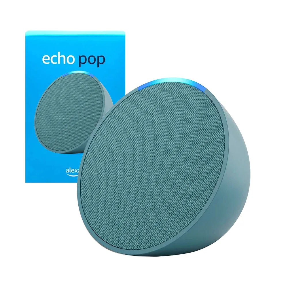 Bocina inteligente Amazon Alexa Echo Pop color verde azulado / trk-6272