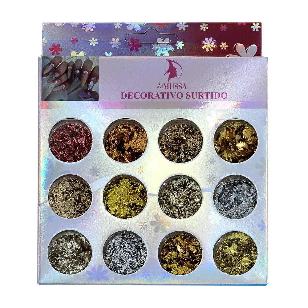 Set de pedrería surtida para decoración de uñas efecto laminado lemussa / best aoyasiyue