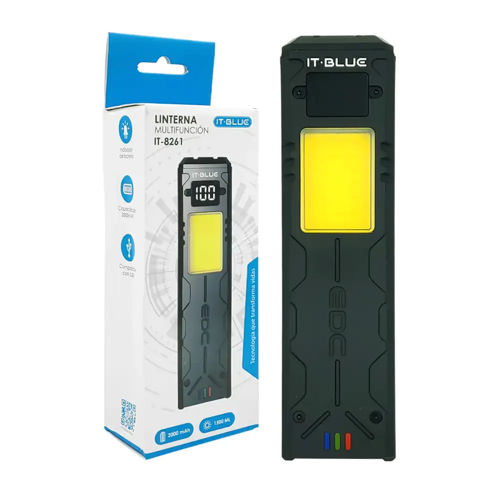 Linterna multifunción con luz led, batería recargable con capacidad de 2000mah / it-8261