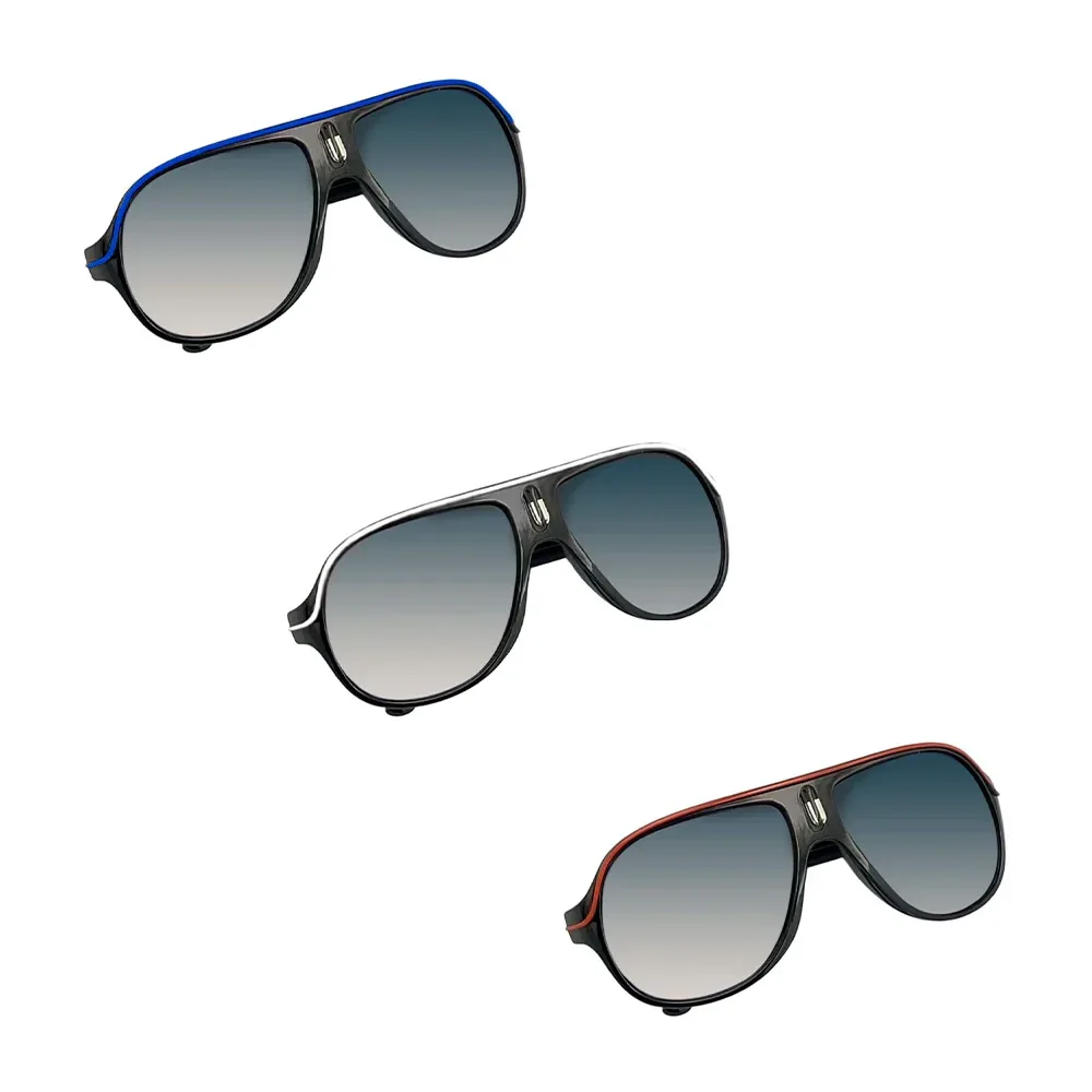 1pza Lentes de sol ovalados en color negro con linea en la orilla de diferentes colores / ca639