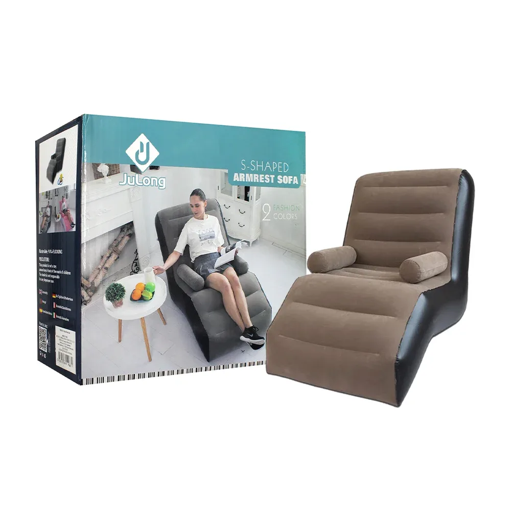 1pza Sillón de descanso inflable, con cuerpo resistente y diseño ergonómico, variedad de colores / julong / s-shaped / l126-509a