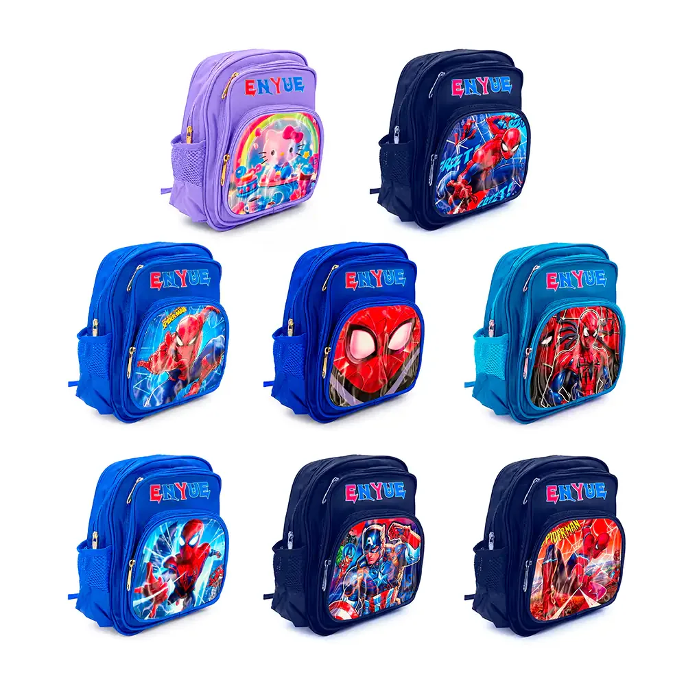 Mini mochila enyue infantil de 3 compartimentos con estampado de personajes animados