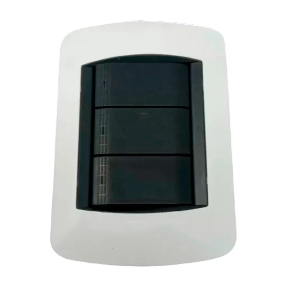 Placa armada con 3 interruptores apagadores sencillos línea elegance fiori para pared / adir lighting / 4435