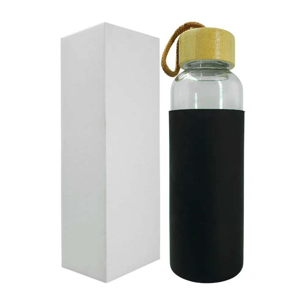 Termo de cristal con protector de calor + tapa de corcho, 250ml / ro-500