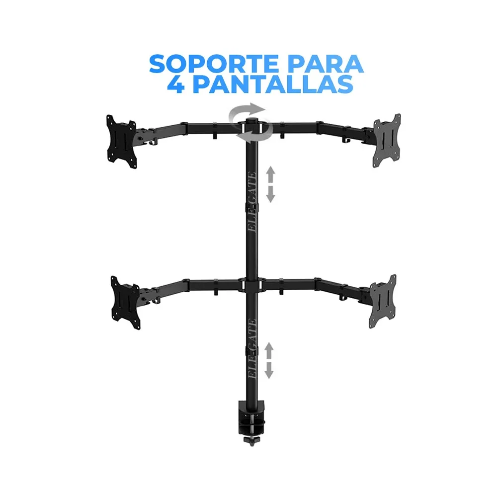 Soporte de mesa para cuatro monitores de 13 a 27 pulgadas / hold.67