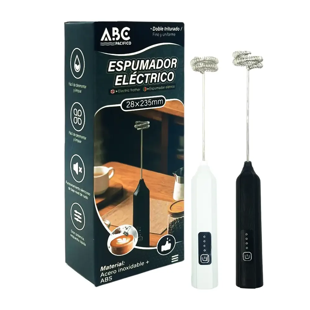 Batidor - espumador manual con batería recargable de 3 velocidades / 421569