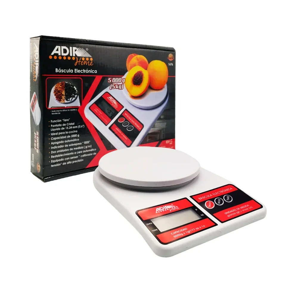 Báscula digital gramera multiusos con capacidad 5000g para cocina o ferretería / adir home / 1676