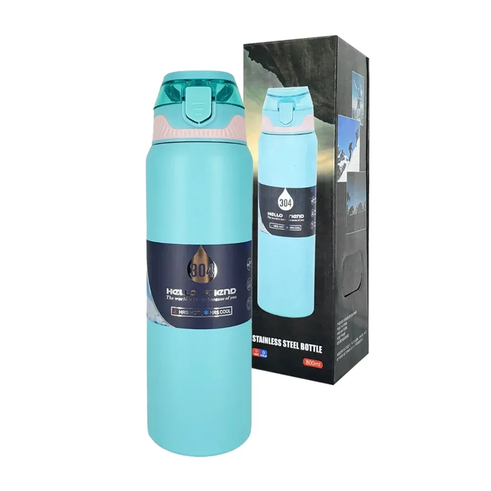 Termo liso de acero inoxidable y capacidad de 800 ml, variedad de colores / 3007