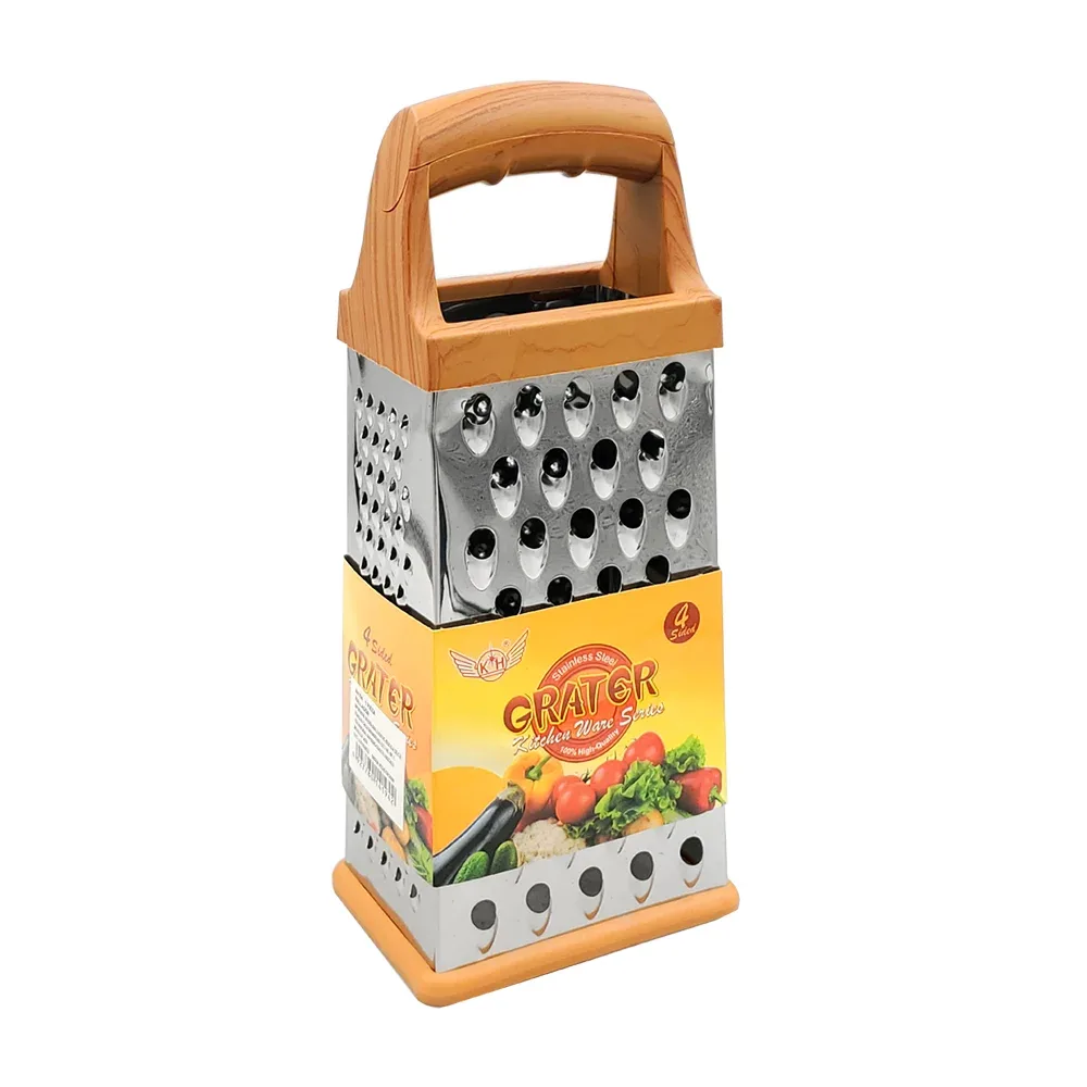 Rallador manual metálico con agarradera de plástico + 4 tipos de rallado
