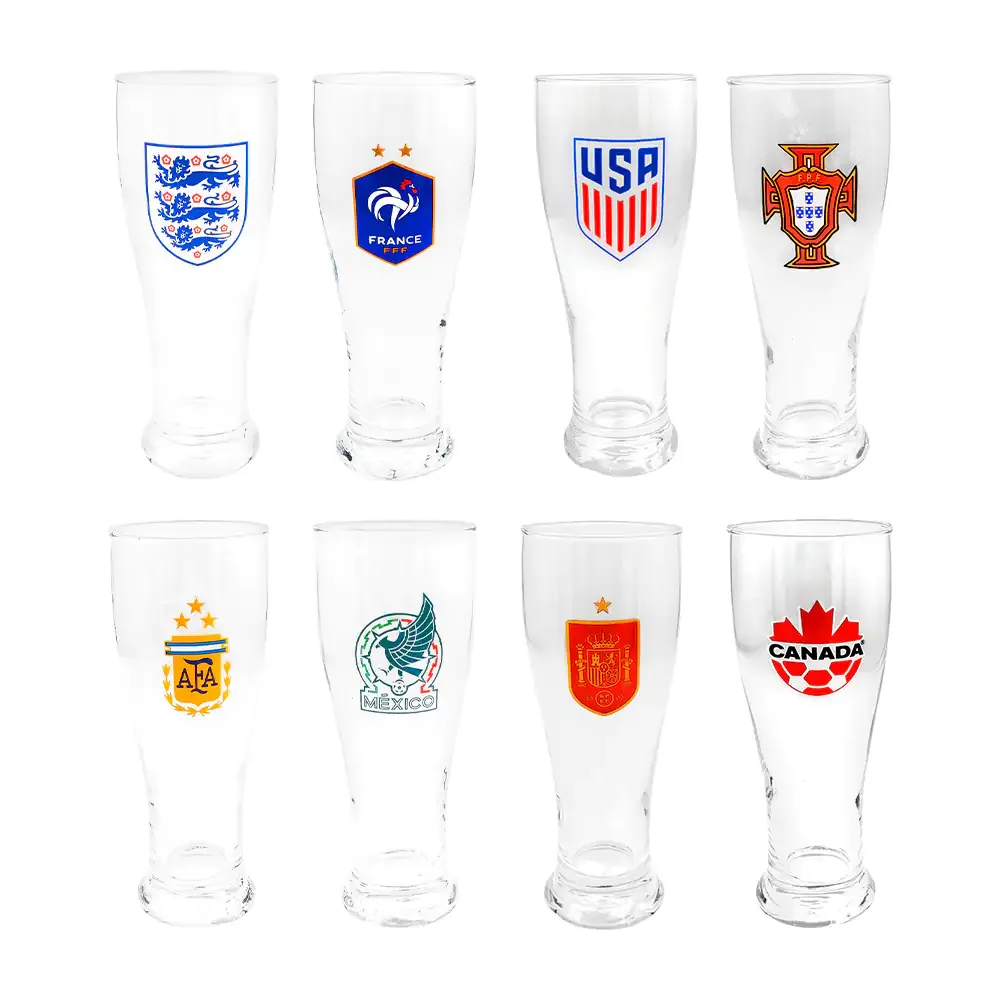 Vaso de cristal alargado, 460 ml con estampado / lu88373