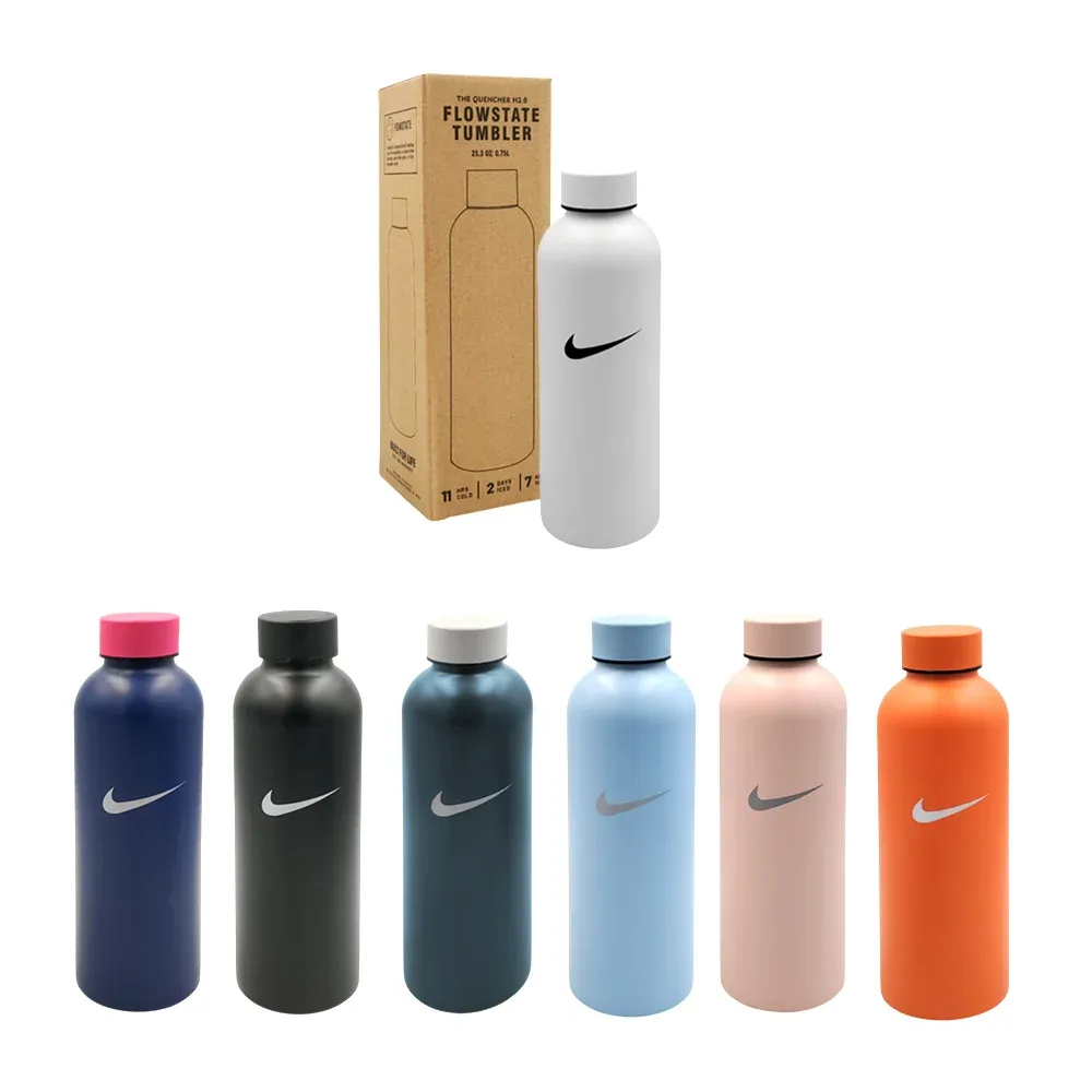 Botella termo de acero inoxidable, 750ml, cierre hermético y estampado, surtido