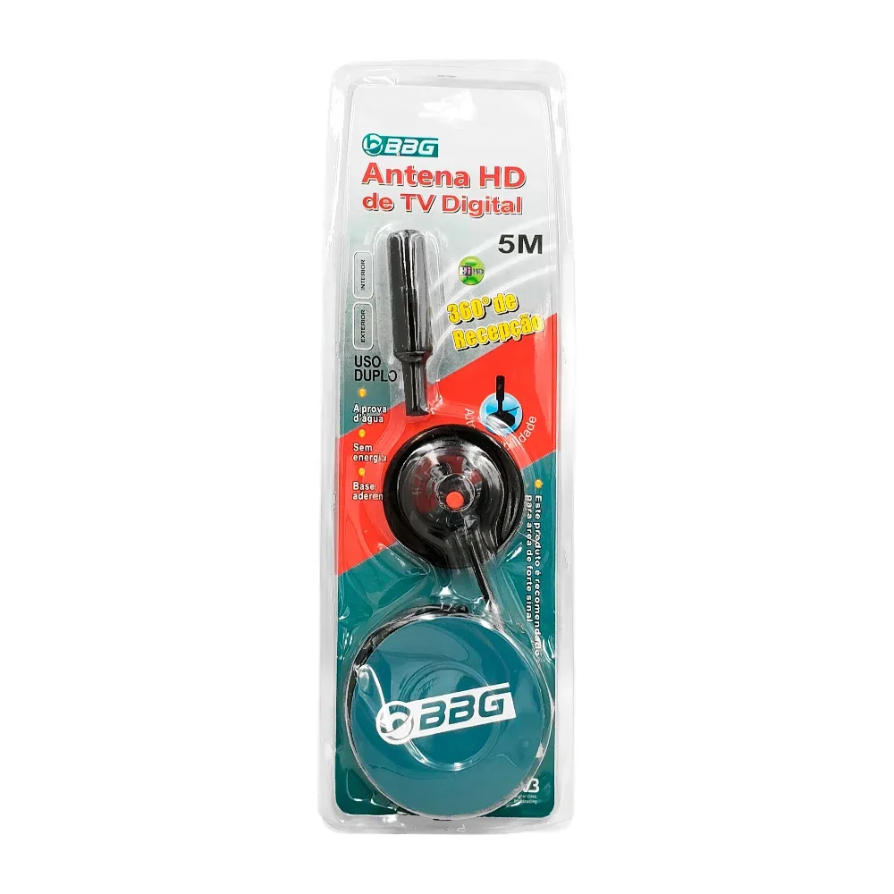 Antena hd digital para tv con imagen de alta calidad, 5m / 10367