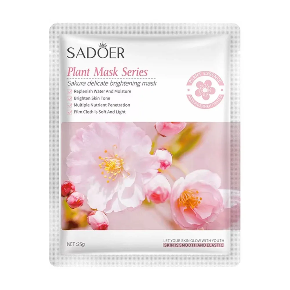 1pz mascarilla facial con flor de cerezo para dar brillo y suavidad, 25g