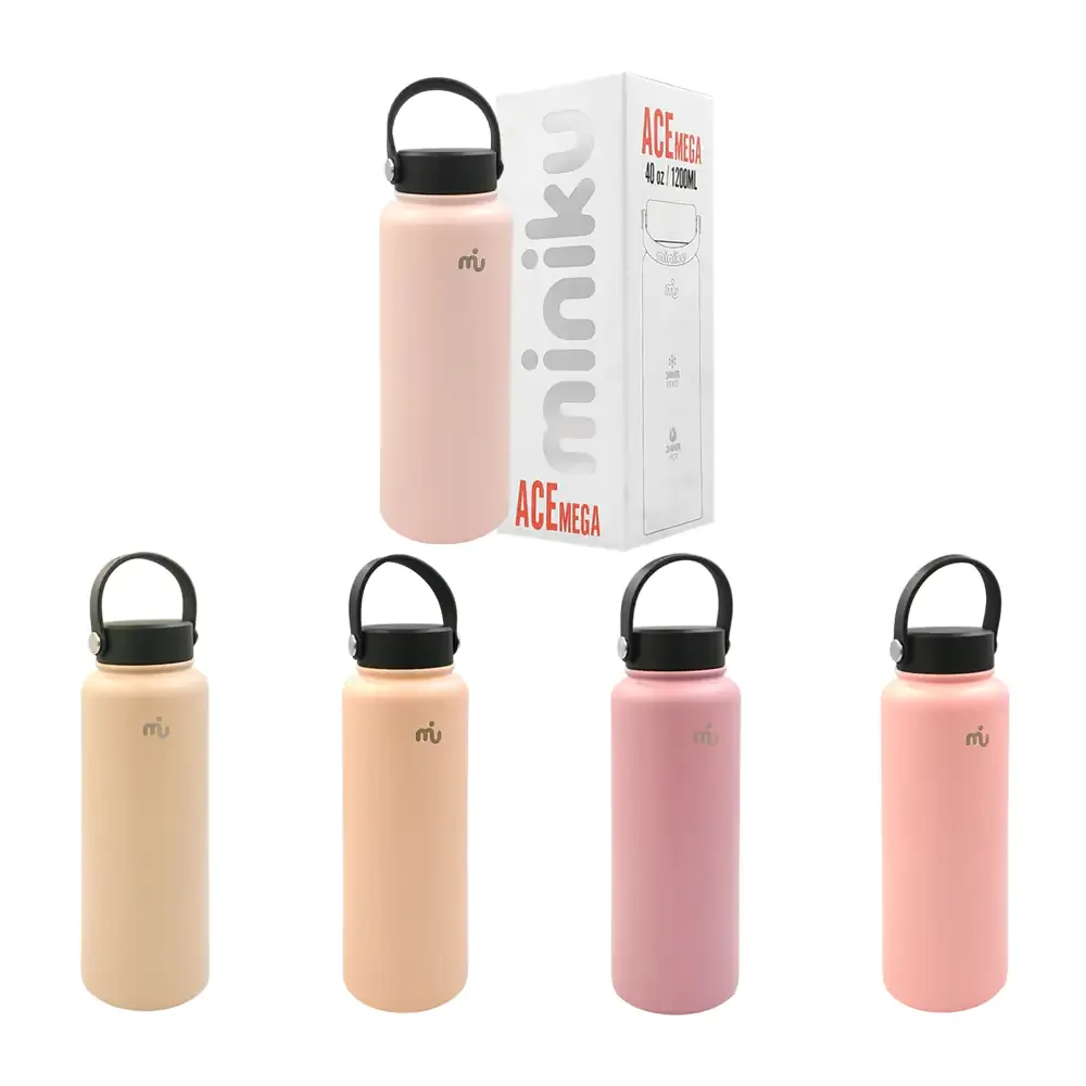 Termo de acero inoxidable miniku con diseño liso, capacidad de 1200ml, variedad de colores / 164865