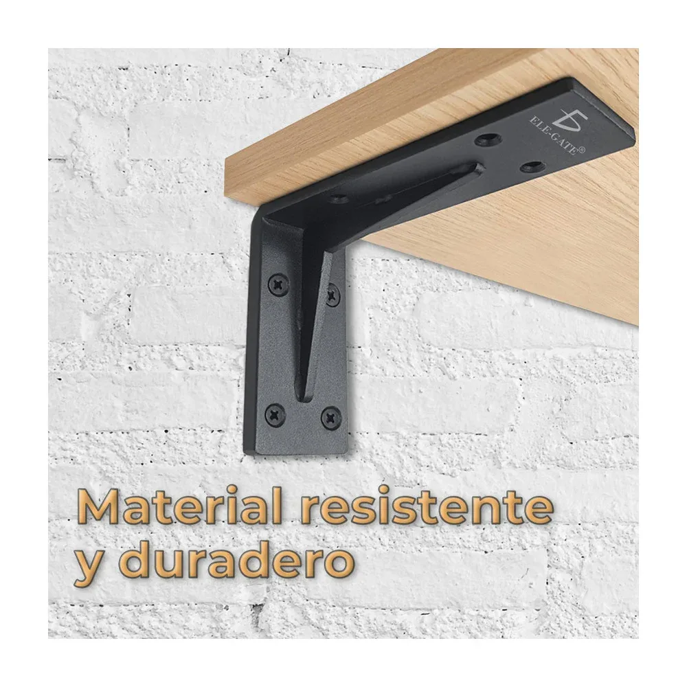 Caja de 2 soportes flotantes para repisas en forma de L 10 pulgadas