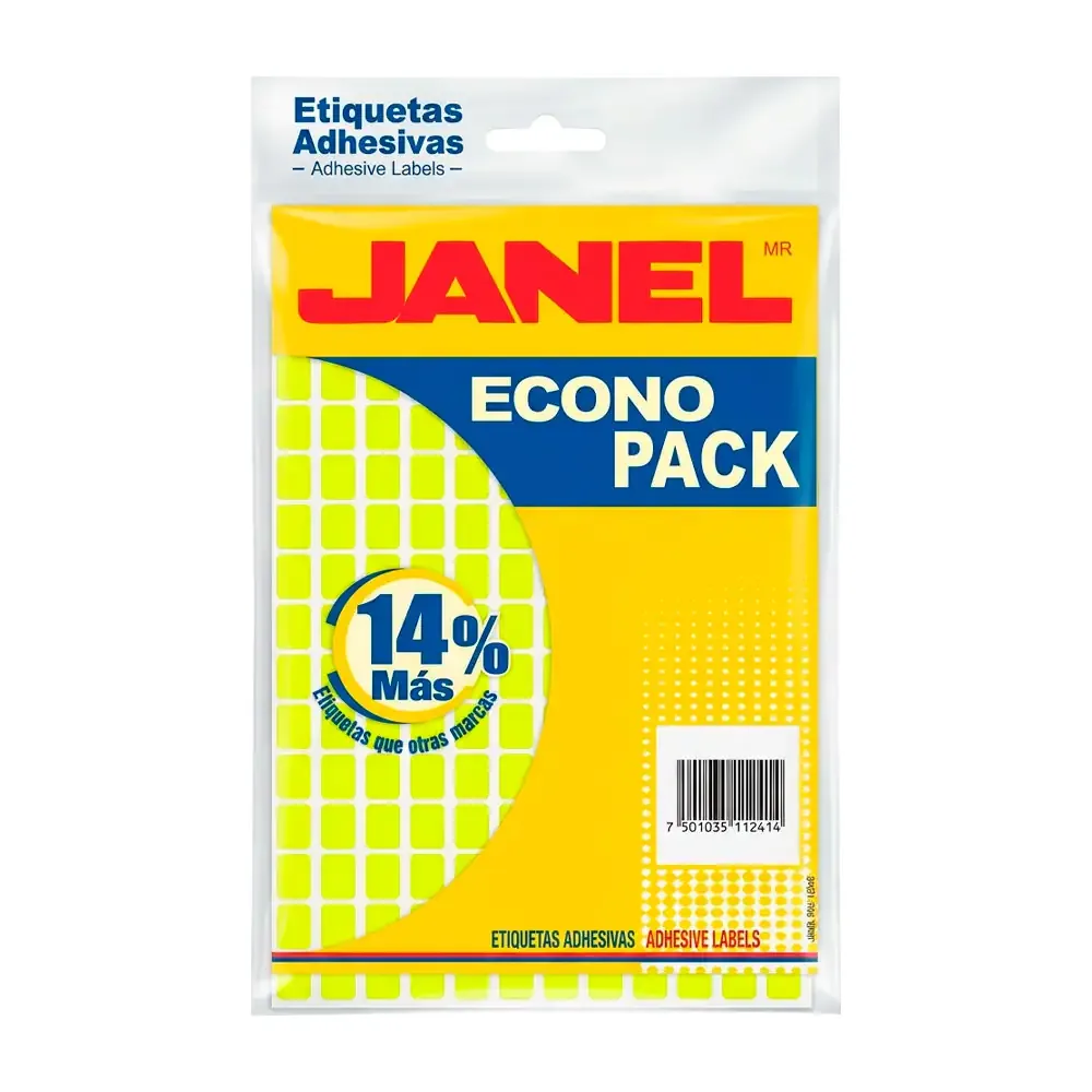 Paquete janel con 1440 mini etiquetas florescente de 9x13mm / 112414 / 3683