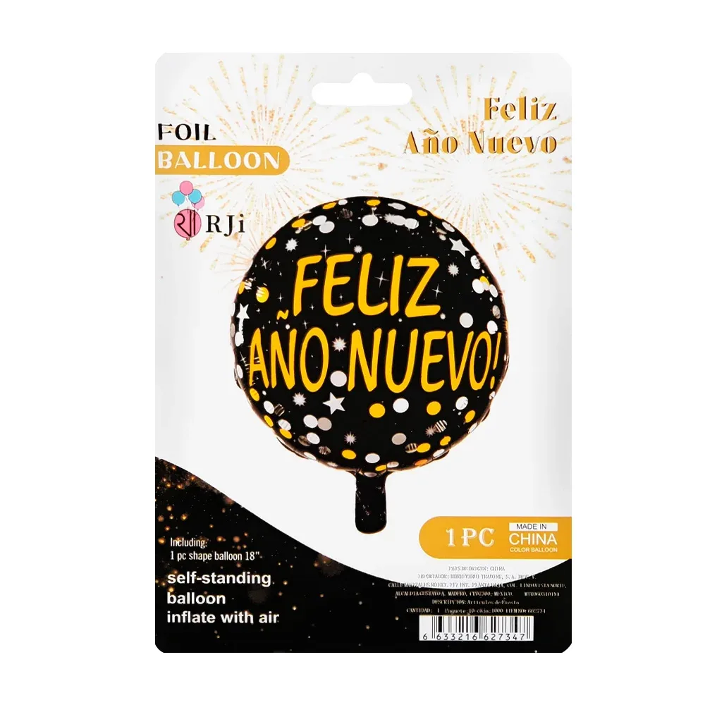 Globo metálico grande de 18´ de feliz año nuevo / foil balloon / 662734