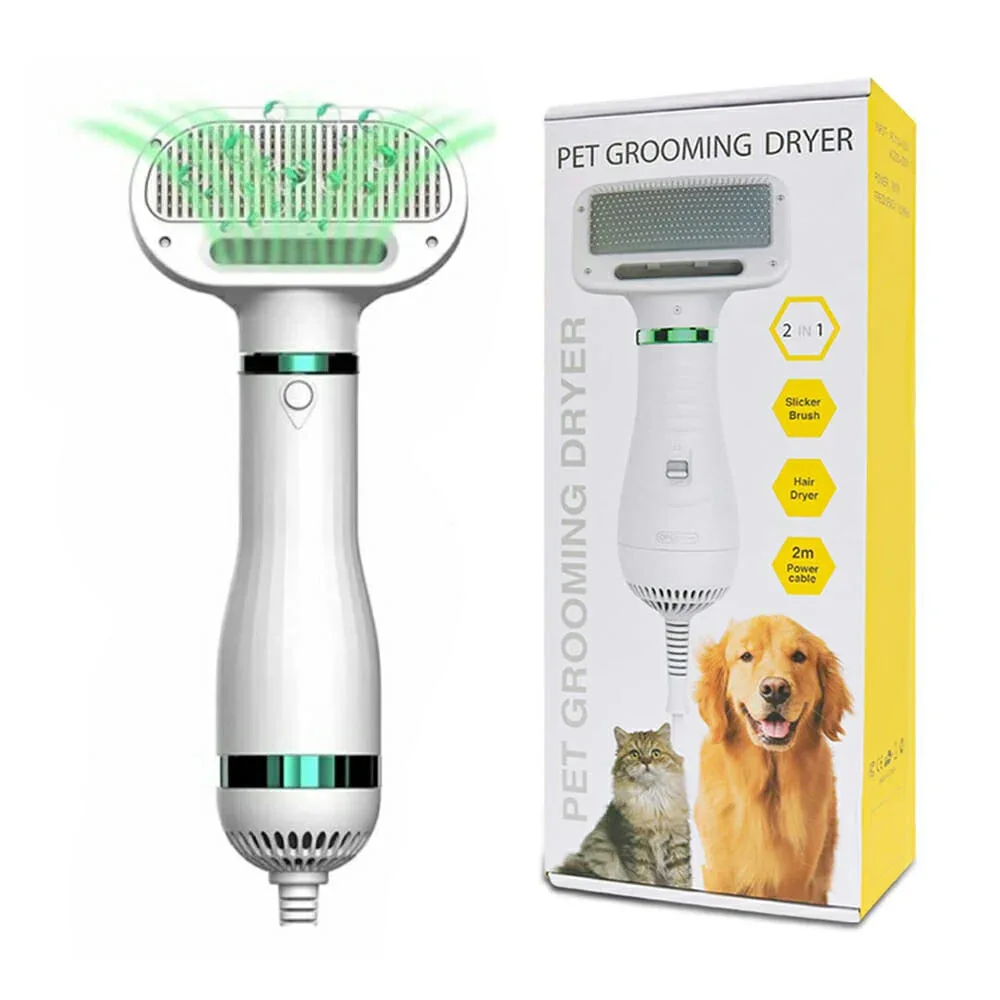 Cepillo secador de pelo 2 en 1 para mascota y diseño de 2 anillos, 300w, variedad de colores / jr4000 / sf-2 / pet grooming dryer